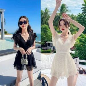 [하프클럽/]여자 공주풍 원피스형 수영복 레쉬가드 래쉬가드 서핑수트 비치