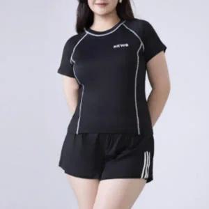 [하프클럽/]빅사이즈 레터링 이너 투피스 모노키니 래쉬가드 수영복