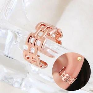 [콩심팥심]이어커프 고급 심플 실버 14KGP 여자 골드