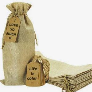 황마 와인병 포장 커버 황마 가방 선물 디자인 10개