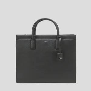 헤지스 액세서리 26SS [15인치 노트북 수납가능][선물추천]블랙 단색 소가죽 토트백 HJBA6E626BK