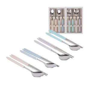고품질 2인 2색 수저 세트 (색상랜덤) 숟가락 젓가락 신혼부부 (WE1FA42)