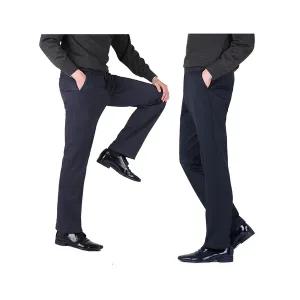 남자 겨울 고급 패브릭 잔패턴 기모 정장바지 LV-SPK-806-네이비