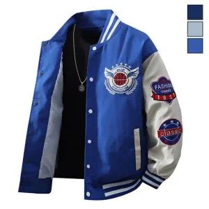 [다잇템] 남자 블루종 박시핏 필기체 스포티 공항 점퍼