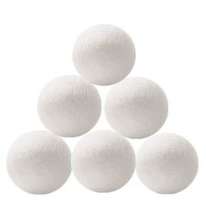 울 드라이어 볼 6팩 - XL 재사용 가능한 드라이어 볼, 세탁 건조 천연 섬유 유연제 대체