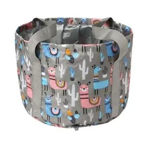 [셀러에이드]휴대용 족욕 바스켓 그레이 옥스퍼드 수족욕기 용기