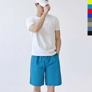 커플 워크 비치웨어 남녀공용 밴딩 반바지