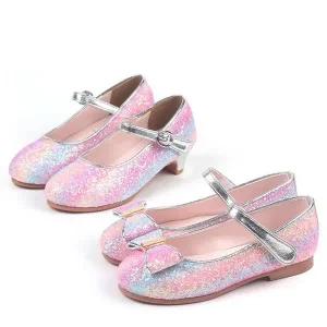 [아이잼슈즈]레인보우 돌가루 아동 여아 초등 공주 굽구두 플랫