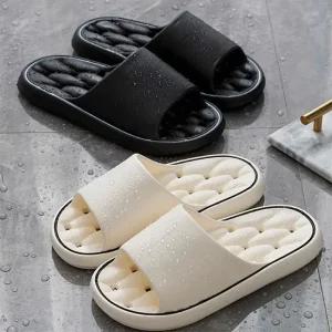 [옷자락]남성 여성 신혼부부 말랑한 욕실화 배색 라인 슬리퍼
