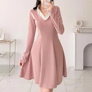 [다잇템] 여자 코디 귀여운 쁘띠 남방 후레아 원피스_23445258_588872