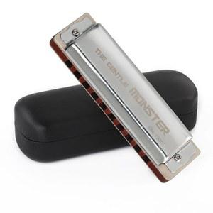 JDR 블루스 하모니카 키 오브 C 젠틀 몬스터, 우드 블루스 아르모니카 10홀 타협 튜닝 하프 프로 초보자용 마우스 오르간 케이스 포함