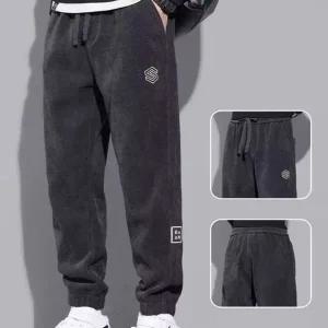남성 코듀로이 기모 트레이닝 팬츠 로고 1P 운동 조거 트레이닝바지