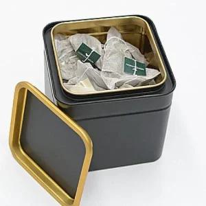 커피보관통 찻잎보관함 사각철통 원두보관통 티백정리함