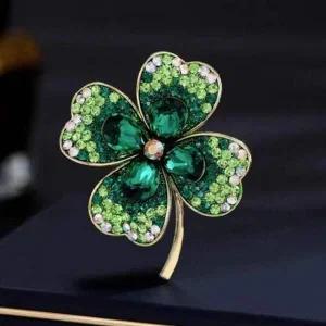 [콩심팥심]클로비 베이직 그린 브로치 패션 올데이 액세서리 옷