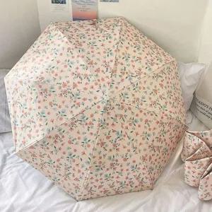 여성 플라워 패턴 미니 사이즈 고급 암막 양산 우산