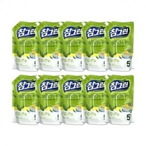 참그린 기름기뽀드득 레몬녹차 리필 1.2L 10개입