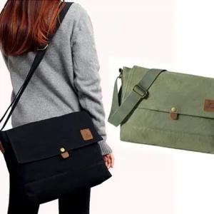 69_07 소가죽 메신저백 캔버스 학생크로스백 보조가방