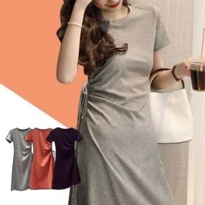 데일리 미니 원피스 홈웨어 휴양지 반팔 라운드 GWM