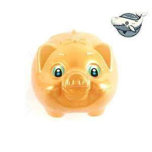 귀엽고 반짝이는 황금 돼지 저금통 아이들 저금