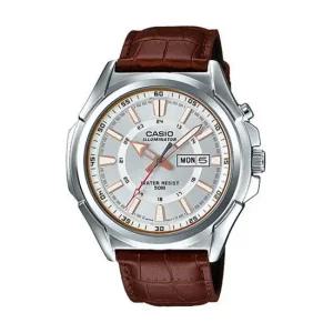 카시오 MTP-E200L-7A 엔타이서 남성 아날로그 가죽 손목 시계