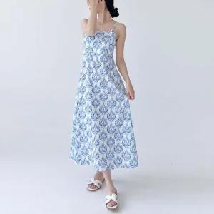 GSS DR222 썸 백크로스 홀터넥 비치 여름 롱원피스