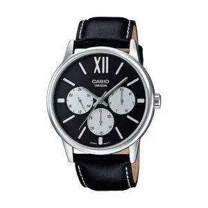 카시오 MTP-E312L-1B 남성용 아날로그 가죽 손목 시계