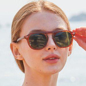 [KOLEAT]WOMEN 레이어드 뿔테 브라운블랙 빅라운드 자외선 차단 틴트 선글라스 [BRCBB]