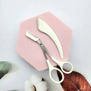 2종 세트 눈썹정리 여성 눈썹제 솜털정리 화이트 미용 (WFJXFGX)