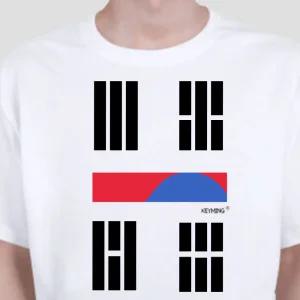 키밍 태극기 티셔츠 나라사랑 편한 데일리 반팔커플 가족 사진 가족룩 단체 커플 인싸 행사 반팔