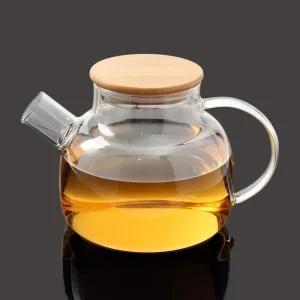 내열 유리 차주전자 (1L 대나무 스텐뚜껑) DK86티메이커 포트 주방용품 티팟 찻주전자 주전자