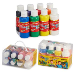 문교 핑거페인트 8색 세트 어린이 유아 미술놀이 핸드페인팅