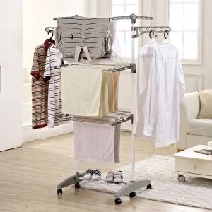 보송이 올스텐 이동접이식 빨래건조대 미니4단 특대6단 원룸 기숙사 실내건조 이불봉