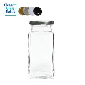 국산정품 다용도 유리밀폐용기 사각허브러그(대)300ml 쨈병/공병/오일병/시럽병/과일청/양념병