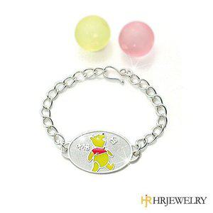 실버92.5)미아방지)예쁜(HR)실버 어린이 곰돌이 팔찌(무료각인)