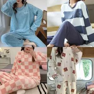 파자마 긴팔 세트 캐릭터 바지 홈웨어 상하의 실내 수면잠옷 가을 겨울 트레이닝 팬츠