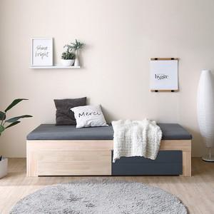 뮤카 둘서랍 폭깊은 85cm 패브릭 원목 소파베드 GM319