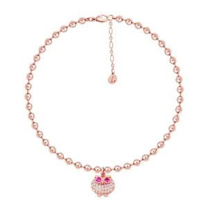 14K GP 핑크부엉이 볼 체인 데일리 패션 발찌