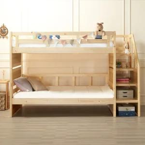에보니아 미키 원목 계단형 2층 침대 프레임 분리기본형 슈퍼싱글 / 계단서랍 하부서랍 제외 / SS 이층침대 매트선택 아이방
