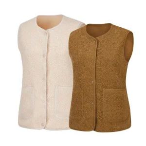 [콜핑]콜핑 부클니 여 KRV0763W 라운드 네크라인 여성 겨울 부클 후리스 조끼