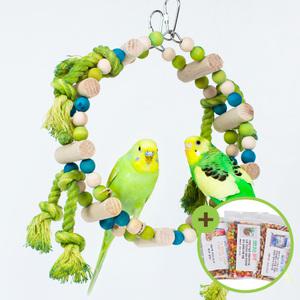 원목 정글사다리 앵무새 장난감 물레방아 그네 횃대