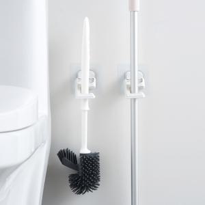 디허브 밀착패드 청소도구걸이 밀대 마대 대걸레 변기솔 무타공 접착식 부착식 주방 다목적 청소 도구함  욕실정리용품 악세사리  화이트