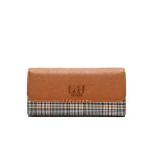[롯데백화점]닥스 액세서리 [선물포장][MEGHAN]브라운 체크 배색 장지갑 DCWA2F621W2