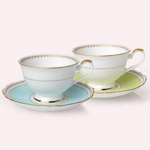 한국도자기 노원.중랑점 커피잔세트 로얄애플그린 페일블루 2인조4P