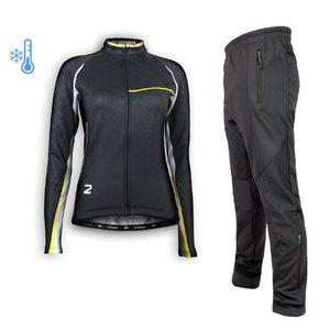 [세컨윈드] 겨울 기모 여성 3D박스+통바지 자전거옷 자전거의류