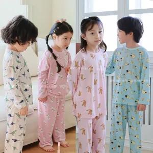 삐삐롱 초등학생 아동 유아 사계절 루즈핏 내의 내복 모달 스판 실내복 세트