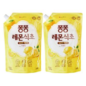 엘지 퐁퐁 주방세제 레몬식초 상큼한 레몬향 1200ml 2개 설거지
