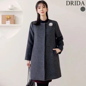 [하프클럽/]엄마옷  여성 겨울 알파카 하프 누빔 고급 반코트 하객룩 50-60대