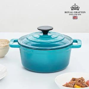 로얄그래프톤 스타크 무쇠주물냄비 양수 18cm 블루