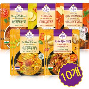 티아시아 정통 커리170g 5종_10개입/비프키마 게살푸팟퐁 치킨마크니 비프마살라
