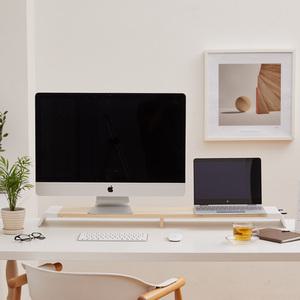 원목 듀얼모니터받침대 USB SD카드리더기 고속충전 컴퓨터 스탠드 사무용 데스크테리어